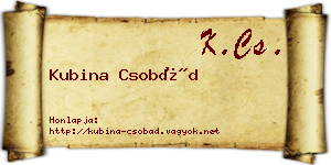 Kubina Csobád névjegykártya